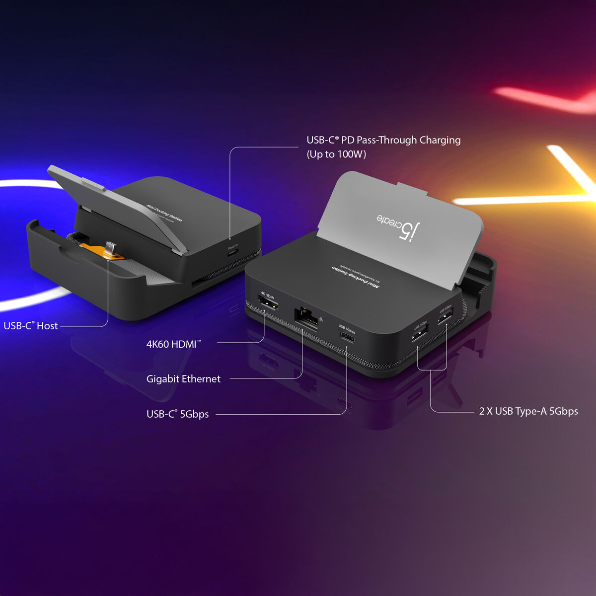 USB Hub j5create JCD624-N Black Grey