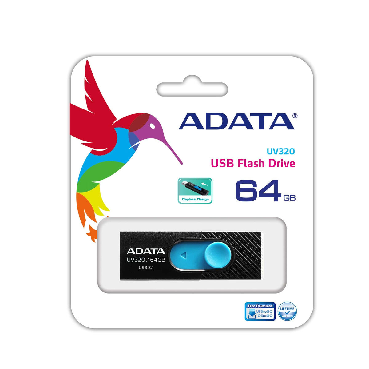 USB stick Adata UV320 64 GB Black/Blue