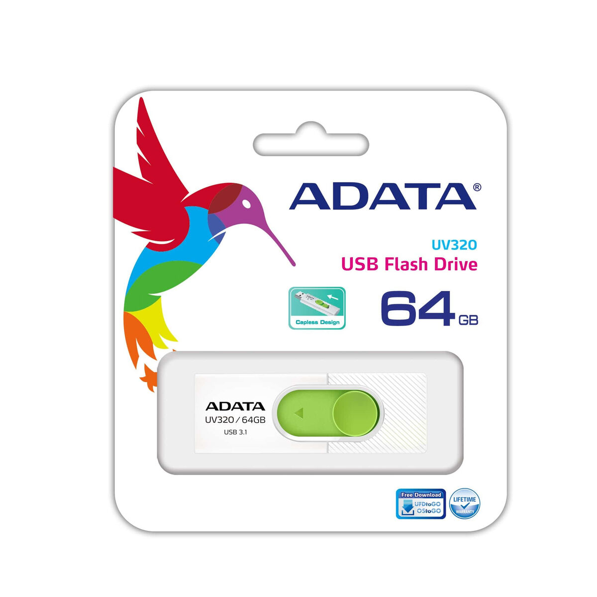 USB stick Adata UV320 Green 64 GB