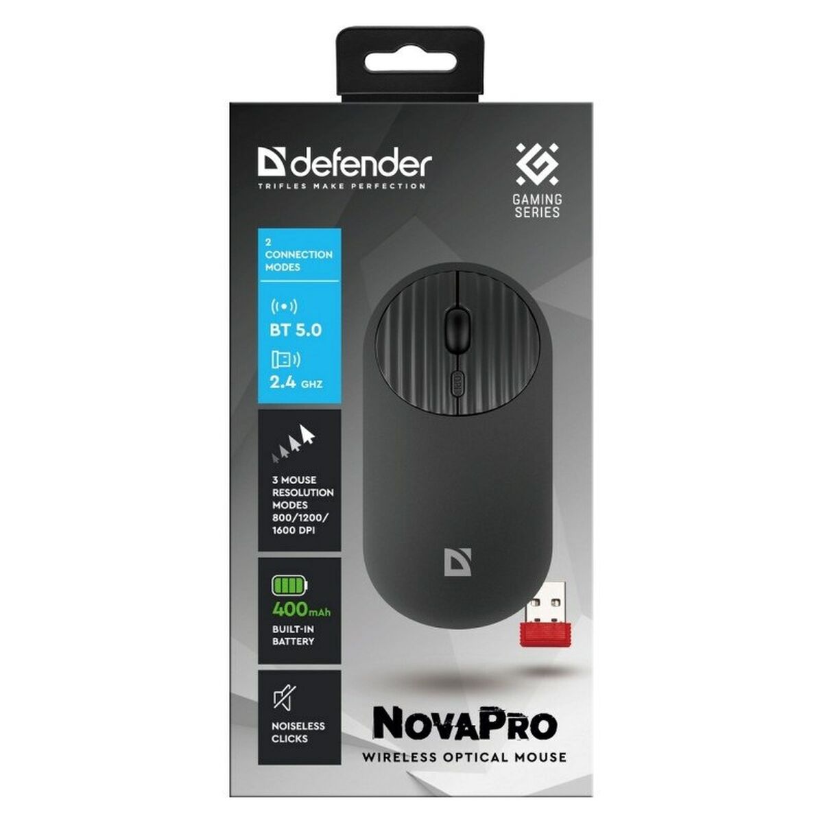 Wireless Bluetooth Mouse Defender MM-316 Black 1600 dpi