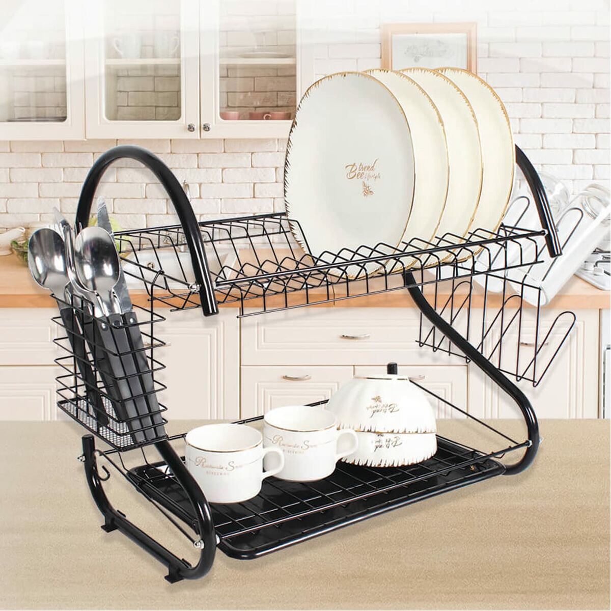 Draining Rack for Kitchen Sink Feel Maestro MR-1025-53 53 x 39 x 24 cm Black