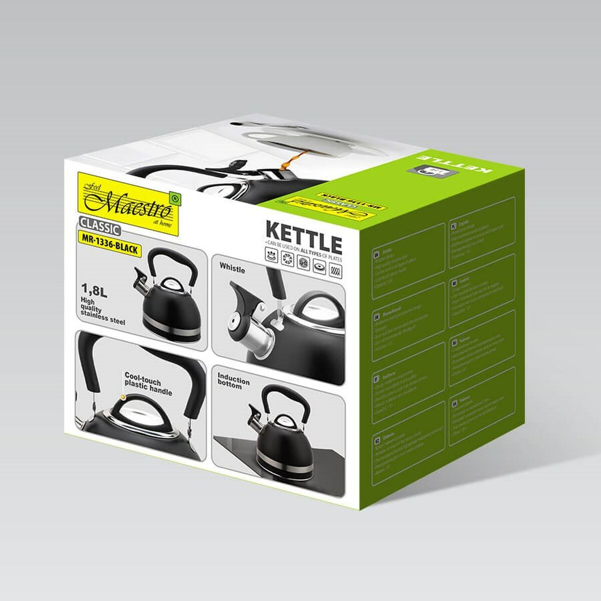 Teapot Feel Maestro MR-1336-BLACK Black Stainless steel 1,8 L