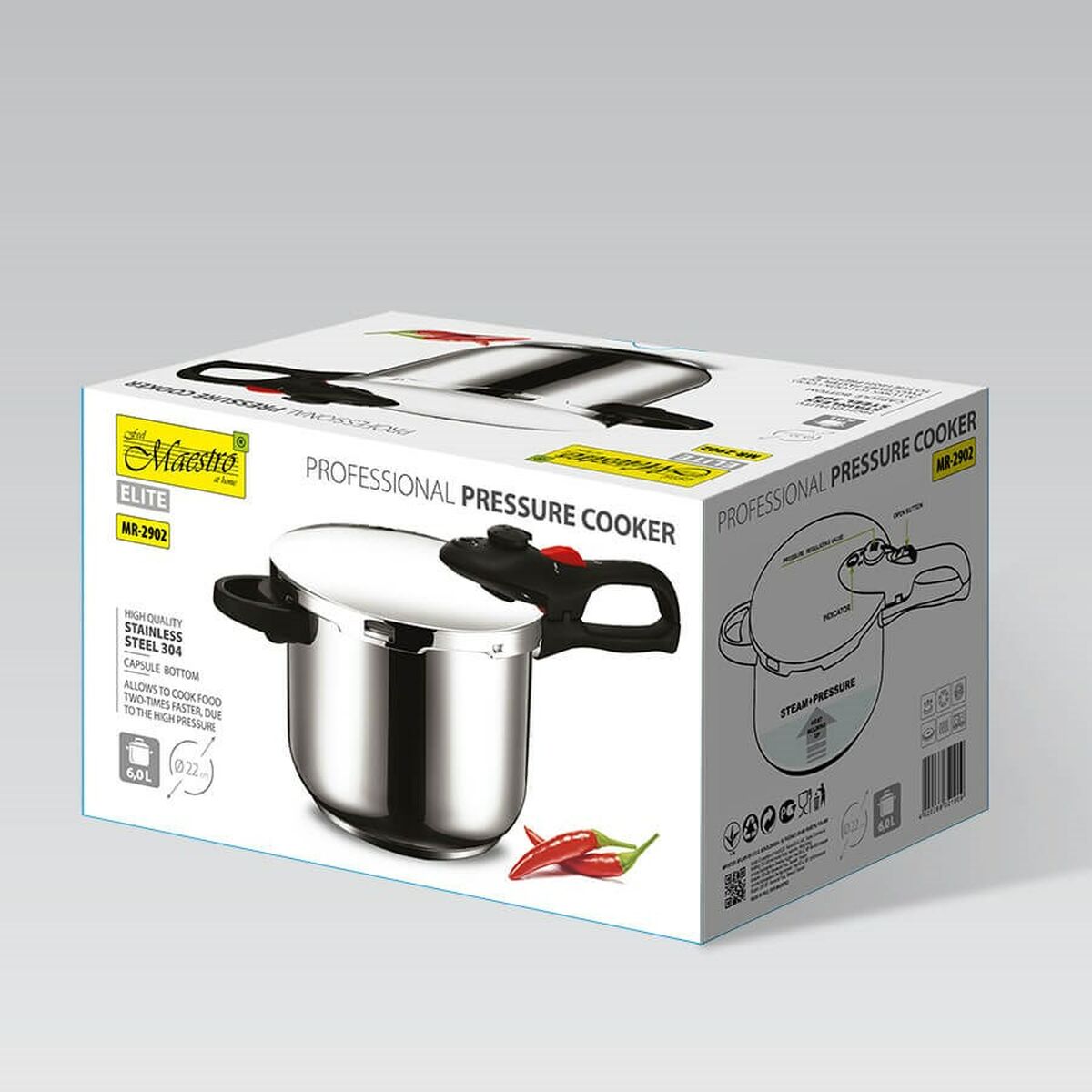 Pressure cooker Feel Maestro MR-2902 Stainless steel 6 L
