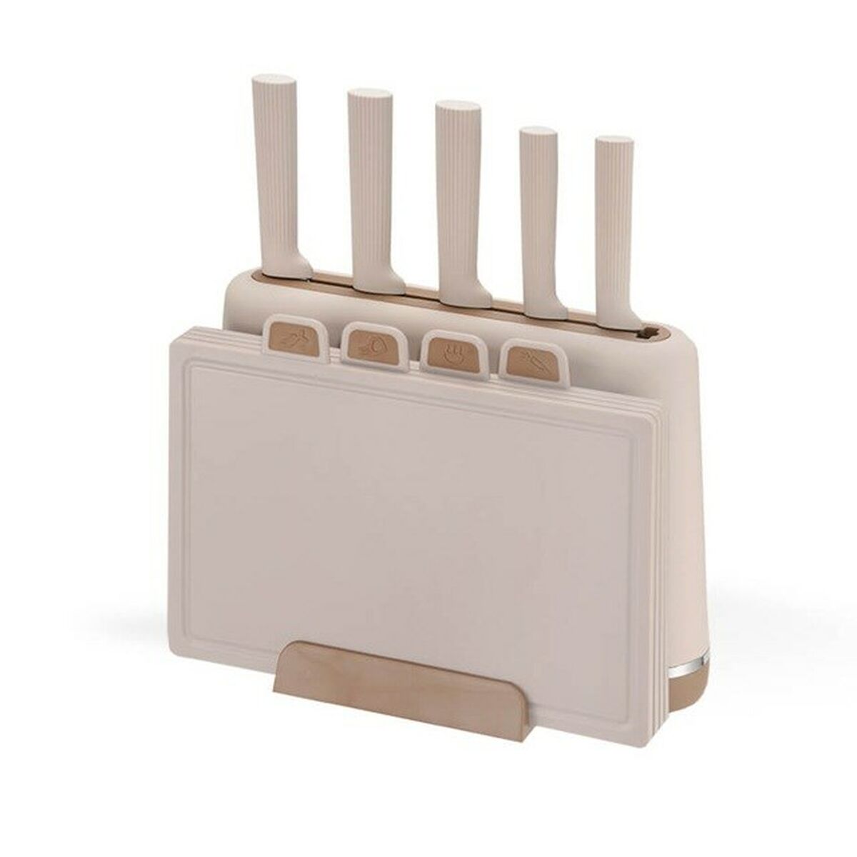 Set of Kitchen Knives and Stand Feel Maestro MR-1412-BEIGE