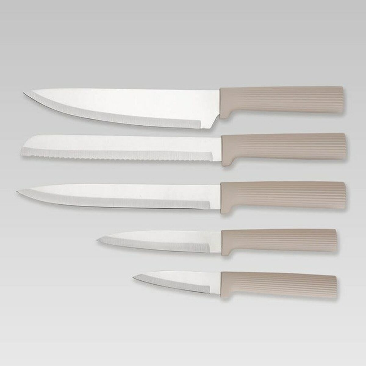 Set of Kitchen Knives and Stand Feel Maestro MR-1412-BEIGE