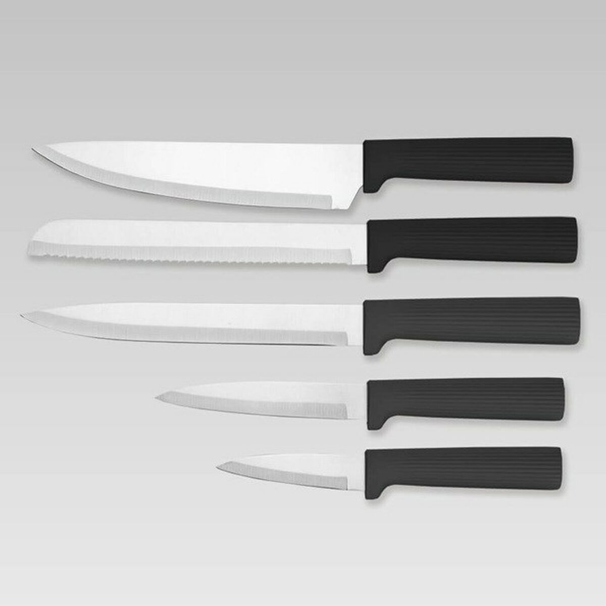 Set of Kitchen Knives and Stand Feel Maestro MR-1412-BLACK