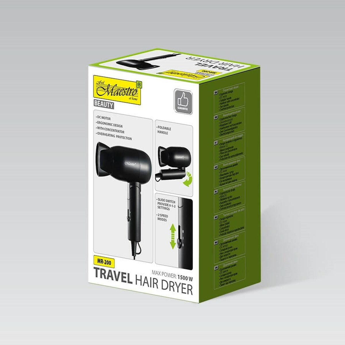 Hairdryer Feel Maestro MR-200 Black 1500 W