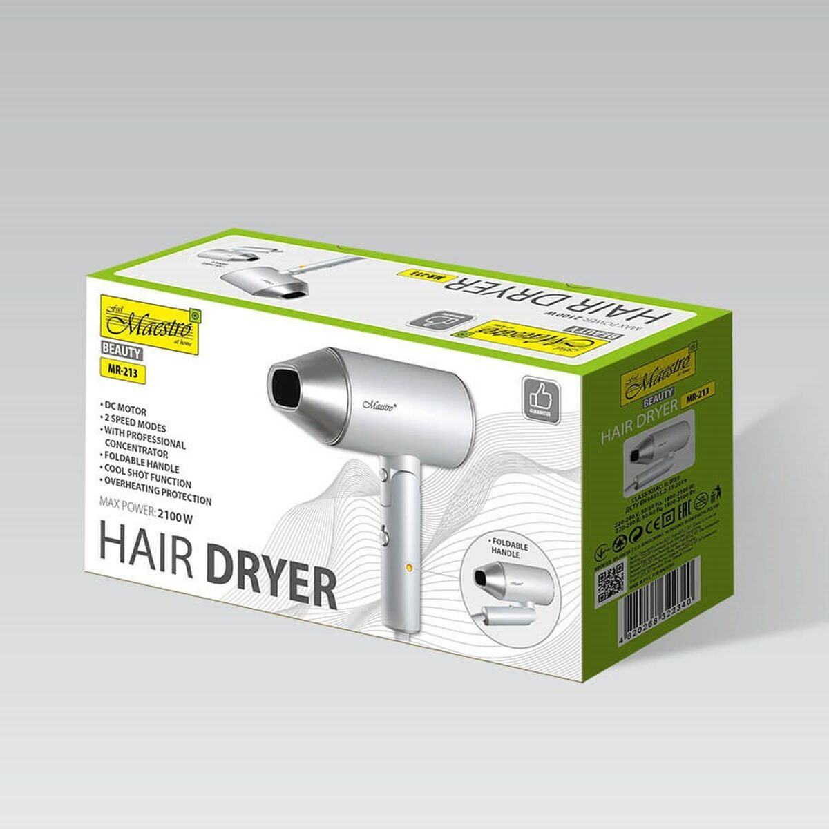 Hairdryer Feel Maestro MR-213 Silver 2100 W