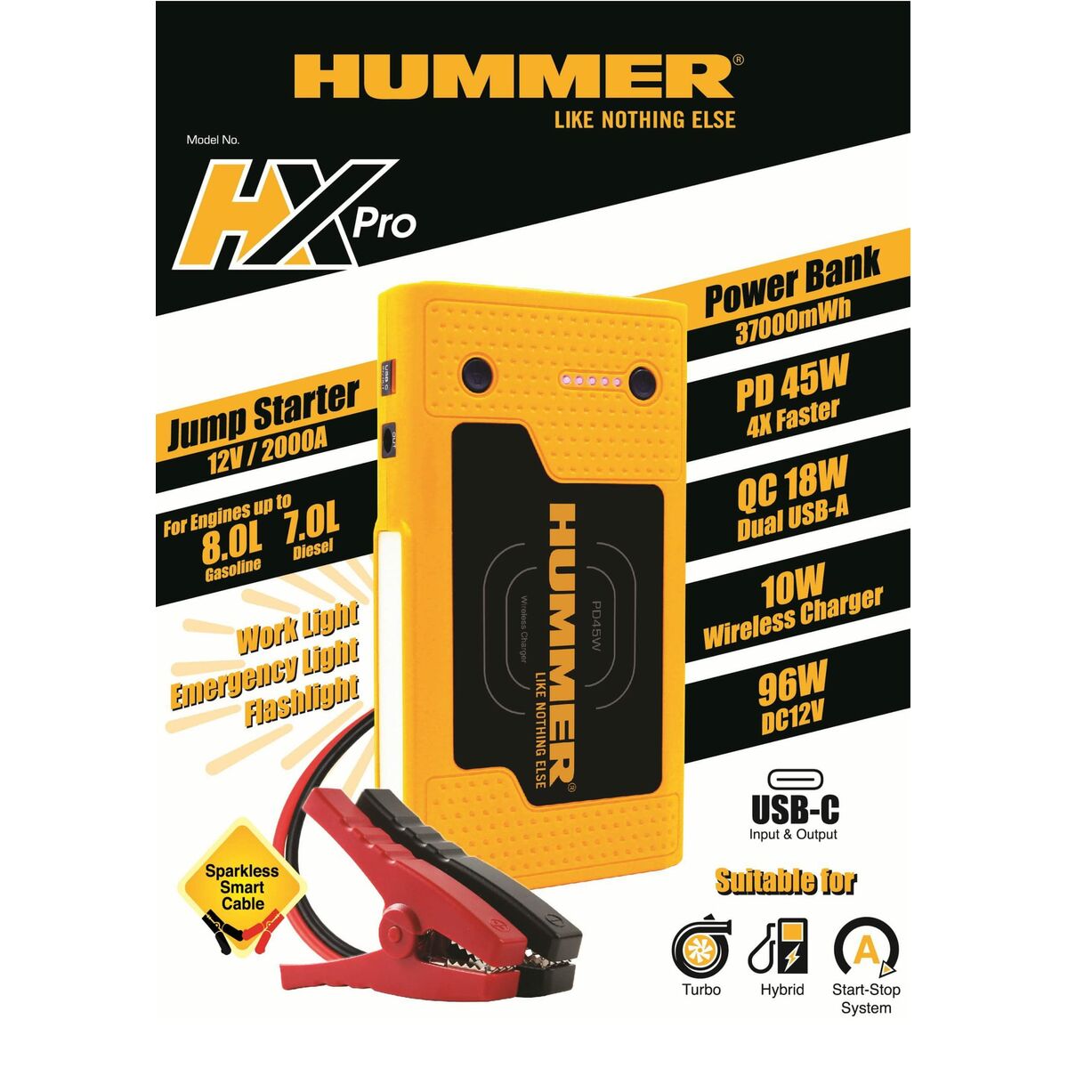 Uprooter Hummer HUMMHXPRO 12 V 10000 Ah Uprooter Hummer HUMMHXPRO 12 V 10000 Ah