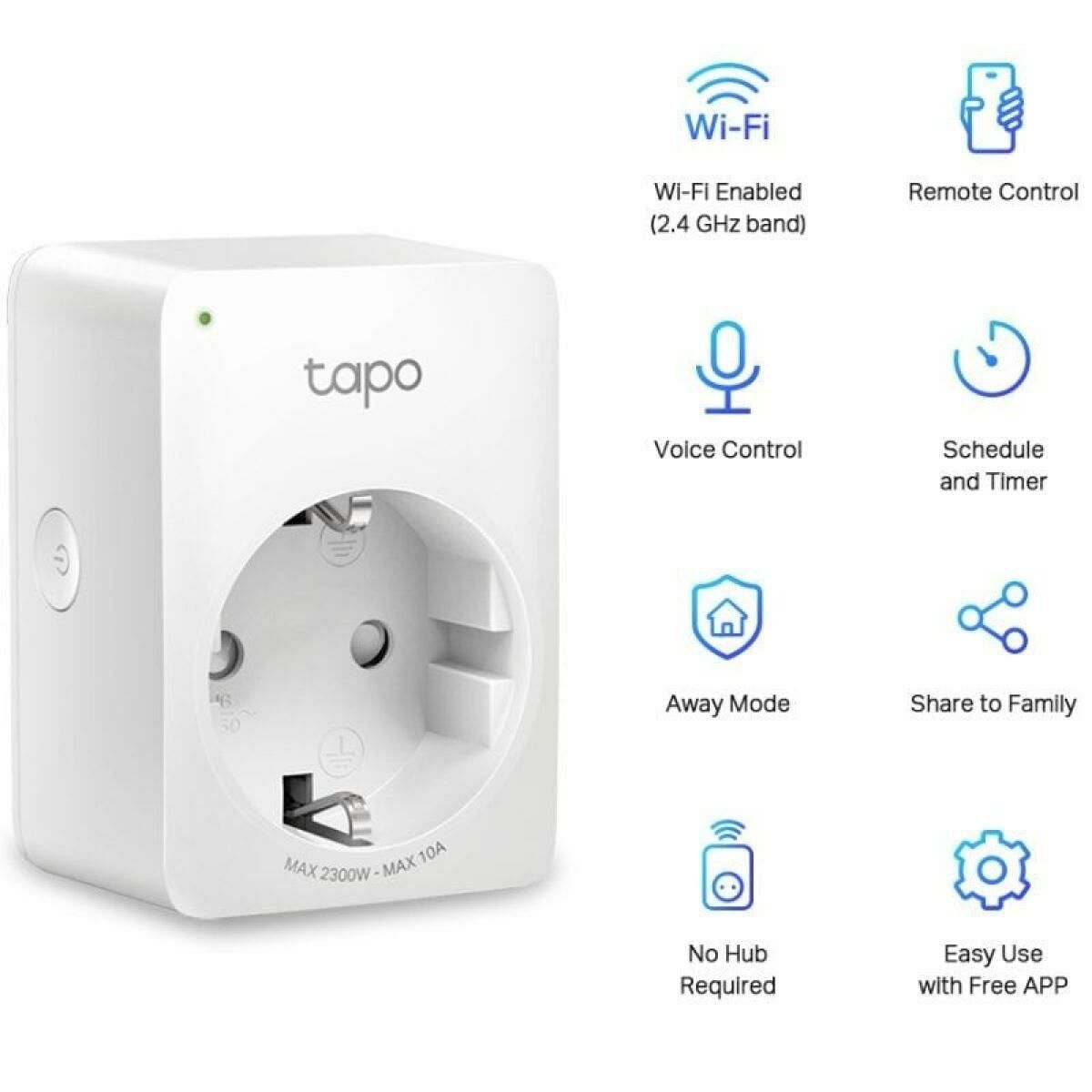 Smart Plug TP-Link Tapo P100 Wi-Fi 220-240 V 10 A Smart Plug TP-Link Tapo P100 Wi-Fi 220-240 V 10 A