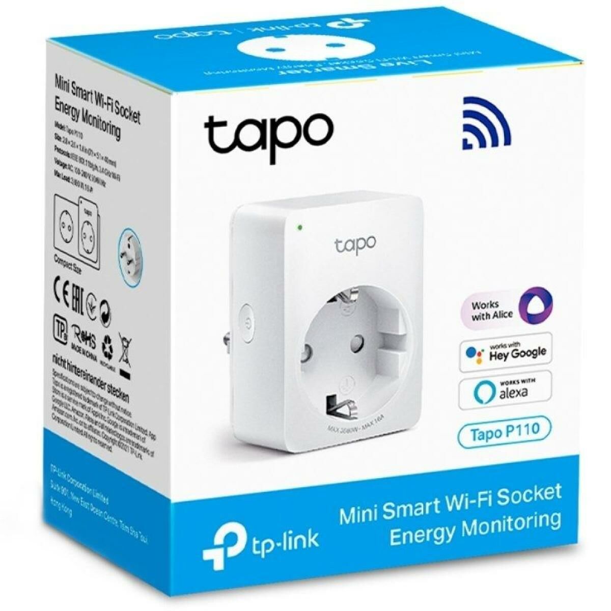 Smart Plug TP-Link P110 Wi-Fi 100 – 240 V 220-240 V 16 A 10 A