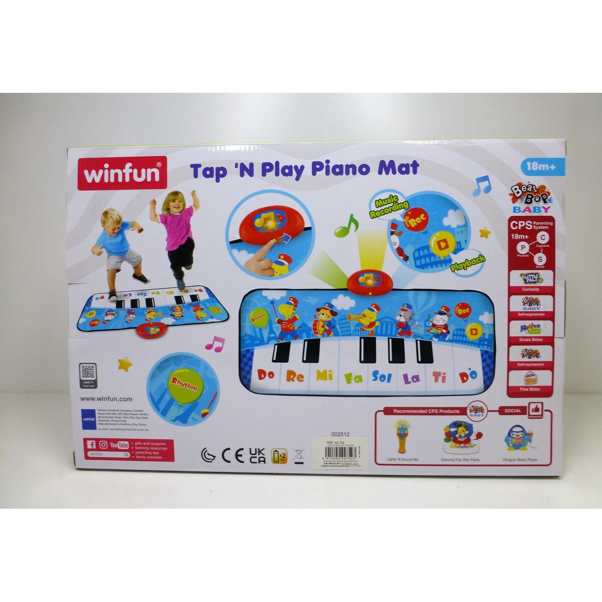 Toy piano Winfun 90 x 0,5 x 38 cm Blue animals (6 Units)