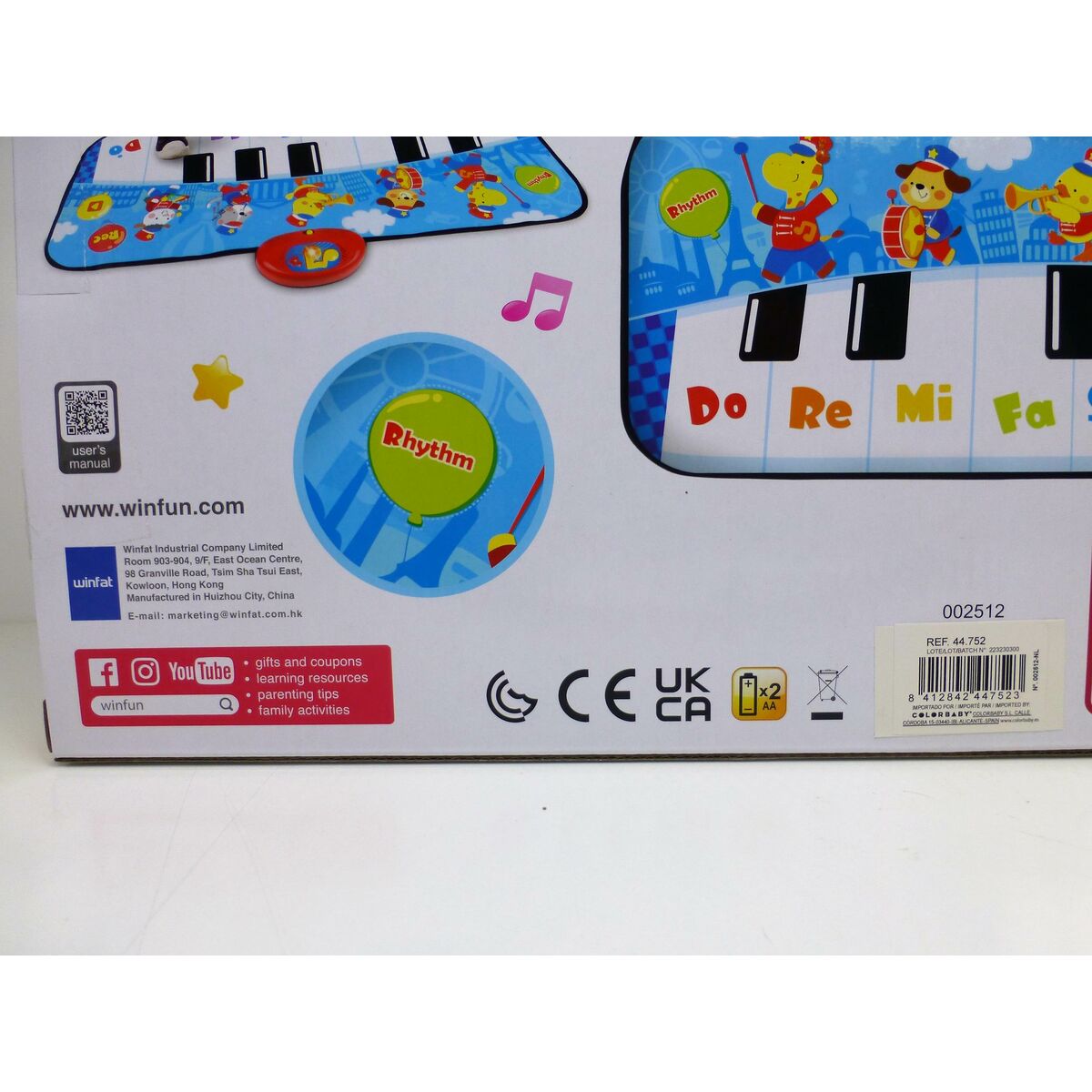 Toy piano Winfun 90 x 0,5 x 38 cm Blue animals (6 Units)