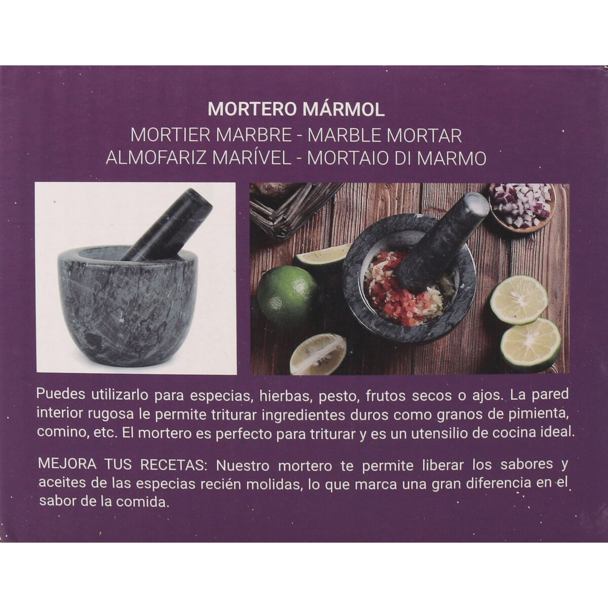 Mortar and pestle Quttin Granite 10 x 10 x 8 cm (12 Units)
