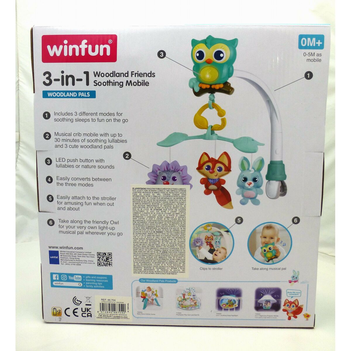 Cot Mobile Winfun Forest 3-in-1 31,5 x 42 x 24,5 cm Plastic (4 Units)