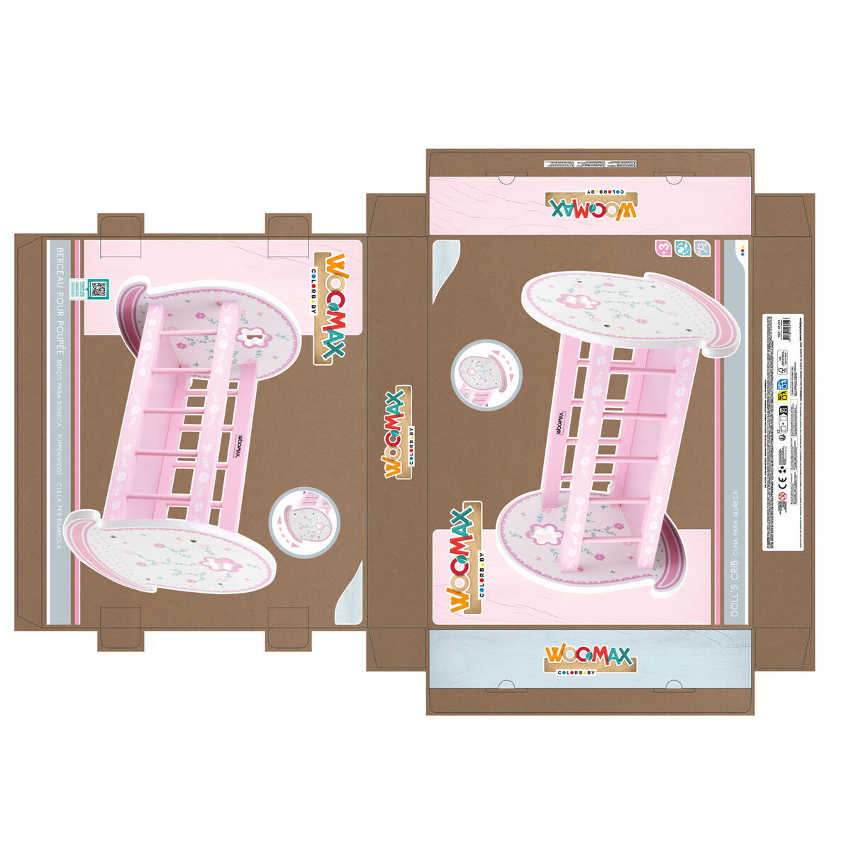 Cradle for dolls Woomax 2 Units 47 x 35 x 35 cm