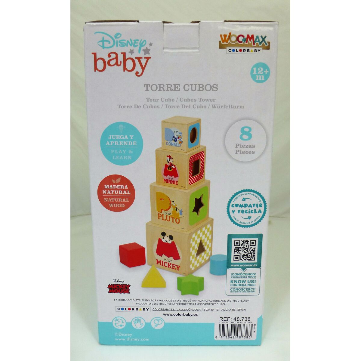 Stacking Blocks Disney 8 Pieces 4 Units 12,2 x 12,2 x 12,2 cm
