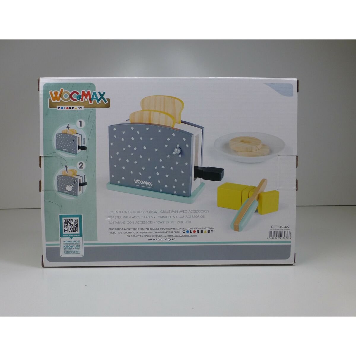 Toy toaster Woomax 8 Pieces 19,5 x 12,5 x 8 cm (4 Units)