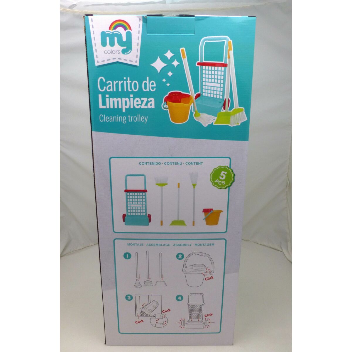 Cleaning Trolley with Accessories Colorbaby My Home 30,5 x 55,5 x 19,5 cm (4 Units)