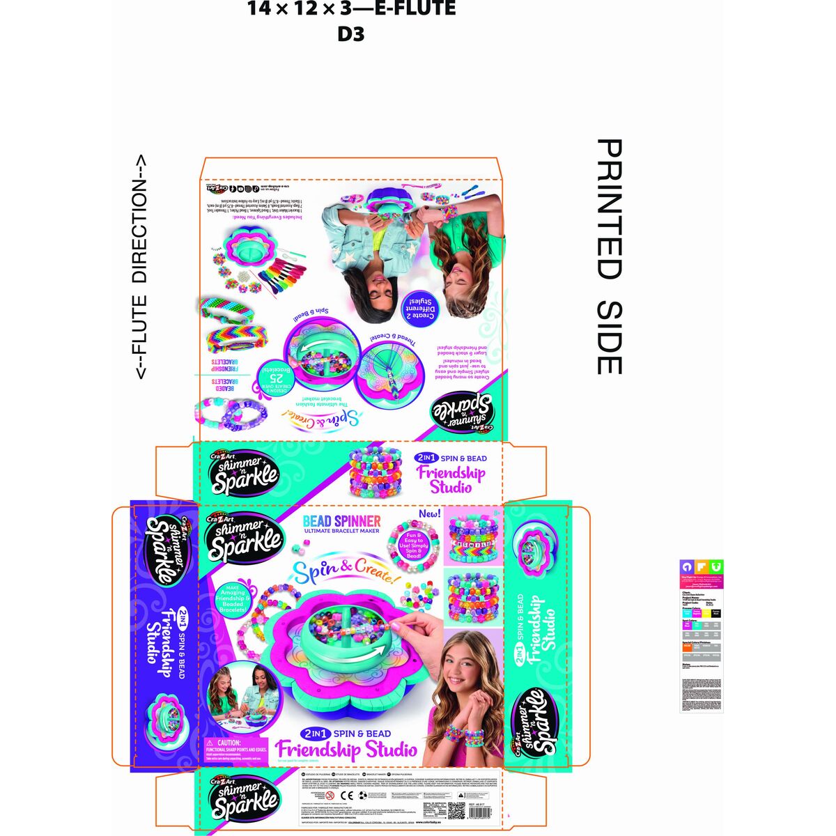 Bracelet Making Kit Cra-Z-Art Shimmer ‘n’ Sparkle Plastic 22,5 x 6,5 x 22,5 cm 2-in-1 (2 Units)