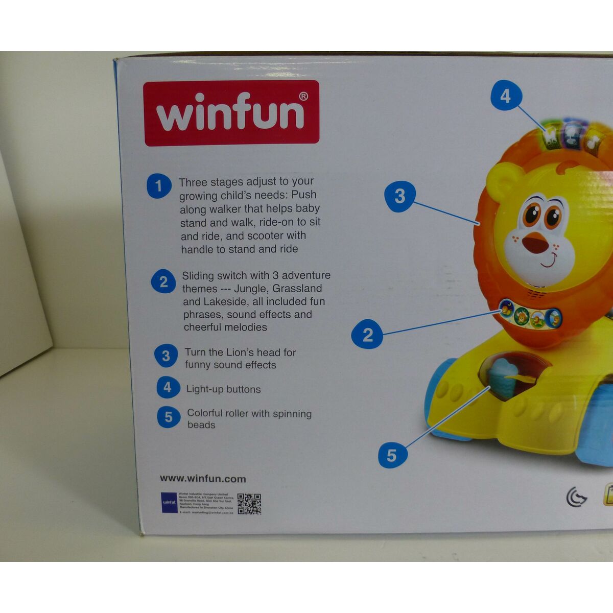 Tricycle Winfun Lion Light Sound 57 x 42 x 26 cm (2 Units)