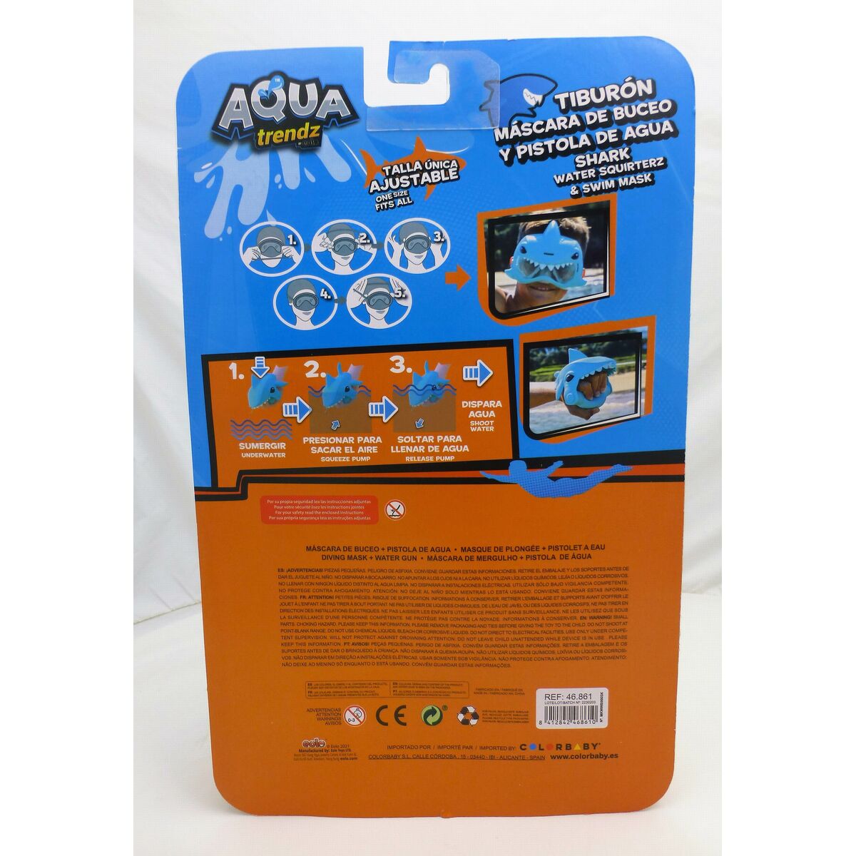 Set of water pistols and diving mask Eolo Shark 18 x 15 x 8,5 cm (4 Units)
