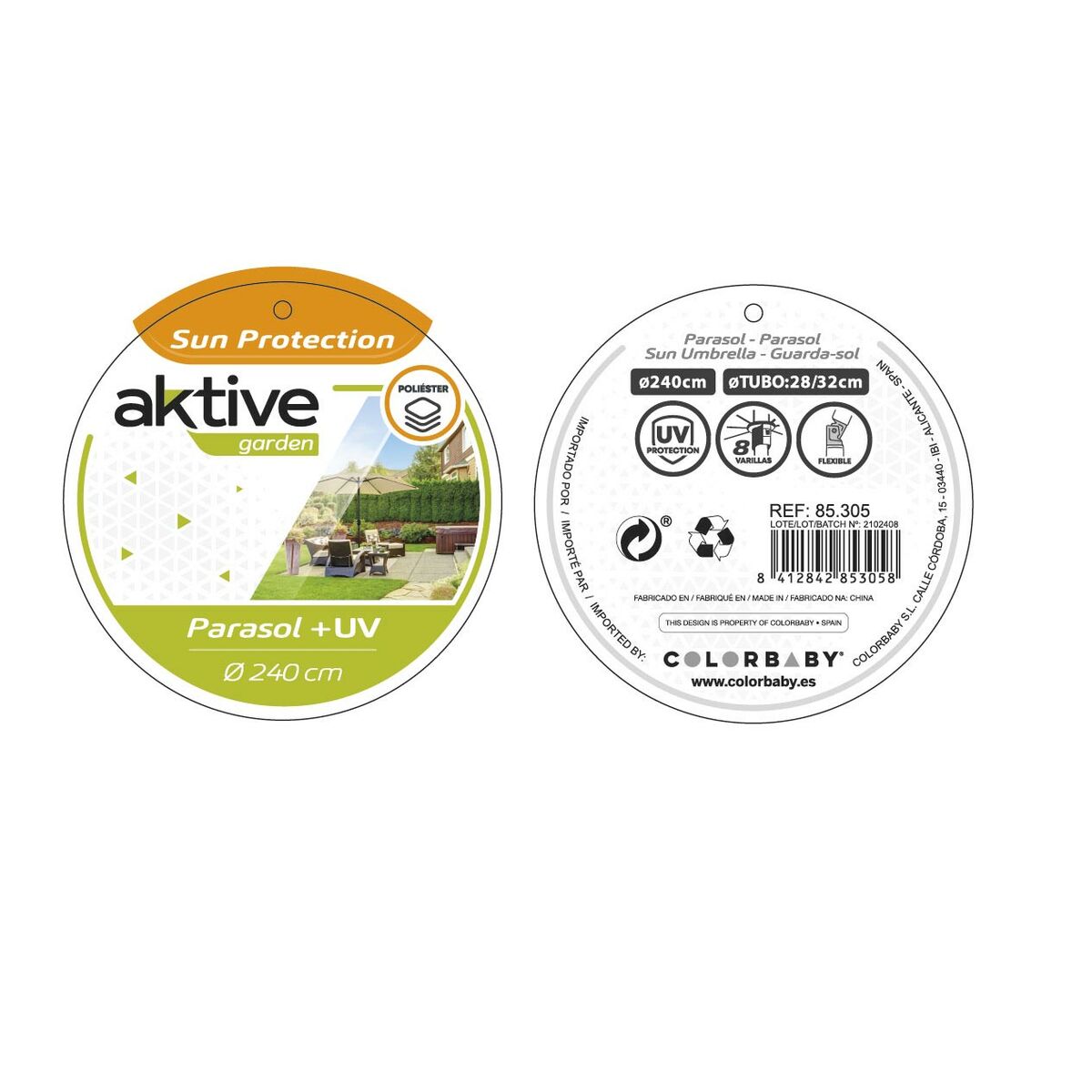 Umbrella Aktive Red 240 x 230 x 240 cm (6 Units)