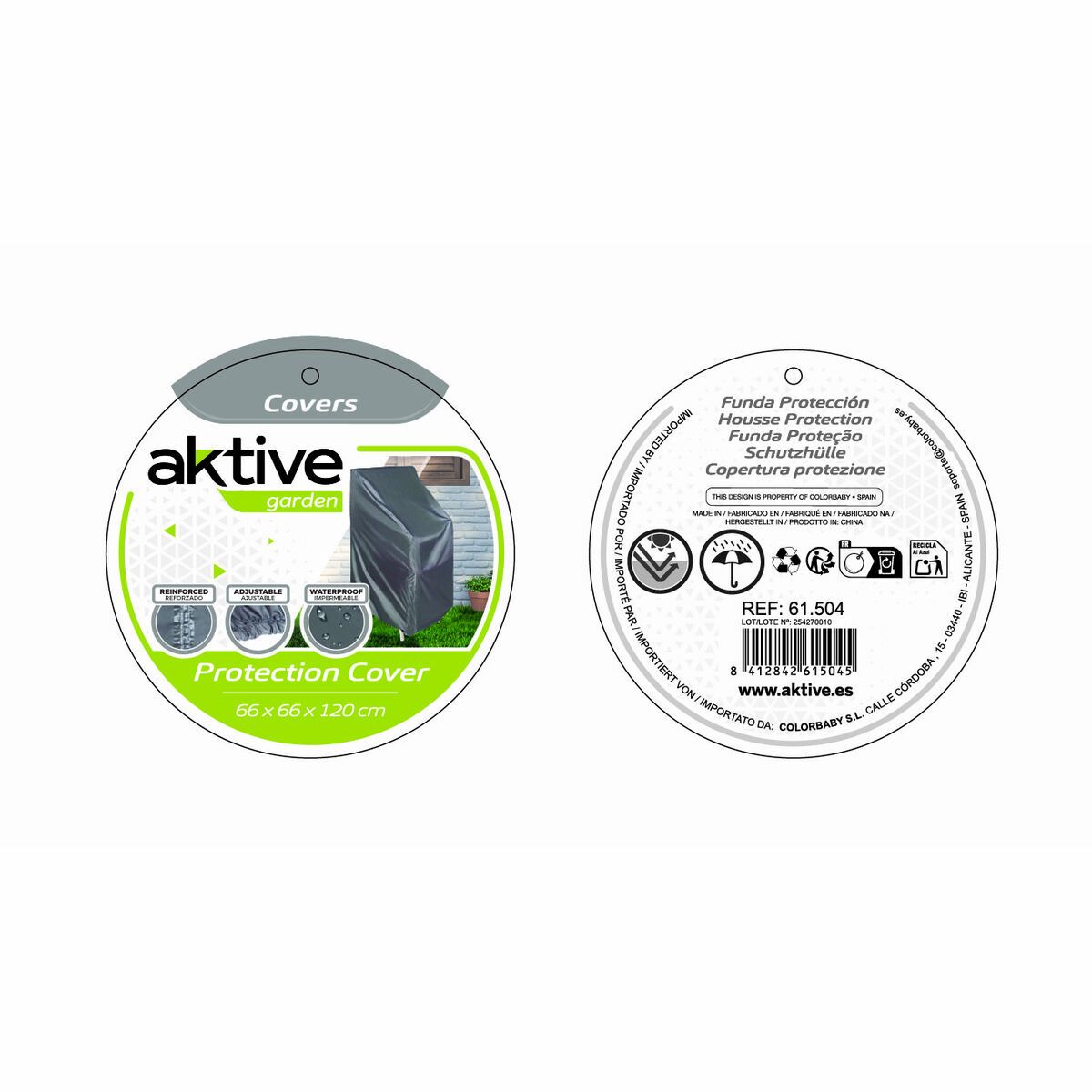 Chair Cover Aktive 66 x 120 x 66 cm (6 Units)