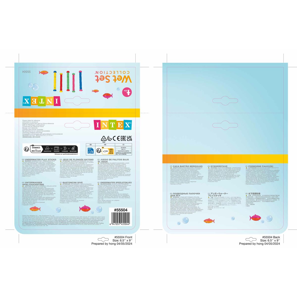 Submersible Diving Toy Intex 5 Pieces (12 Units)