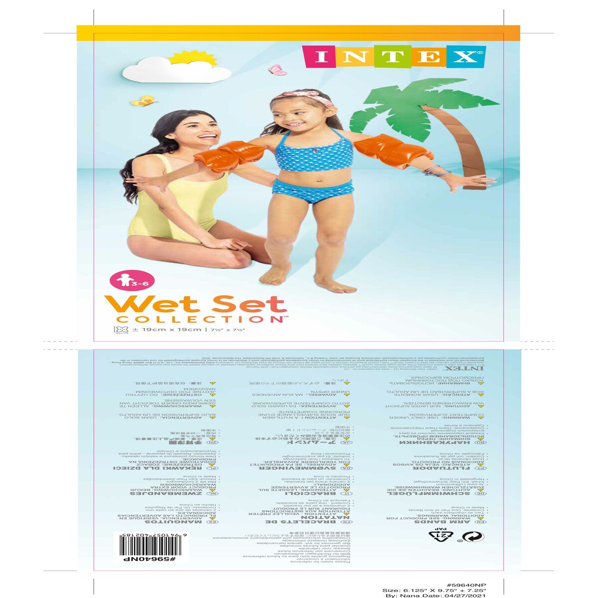 Sleeves Intex Neon 18 x 15 x 10 cm (72 Units)