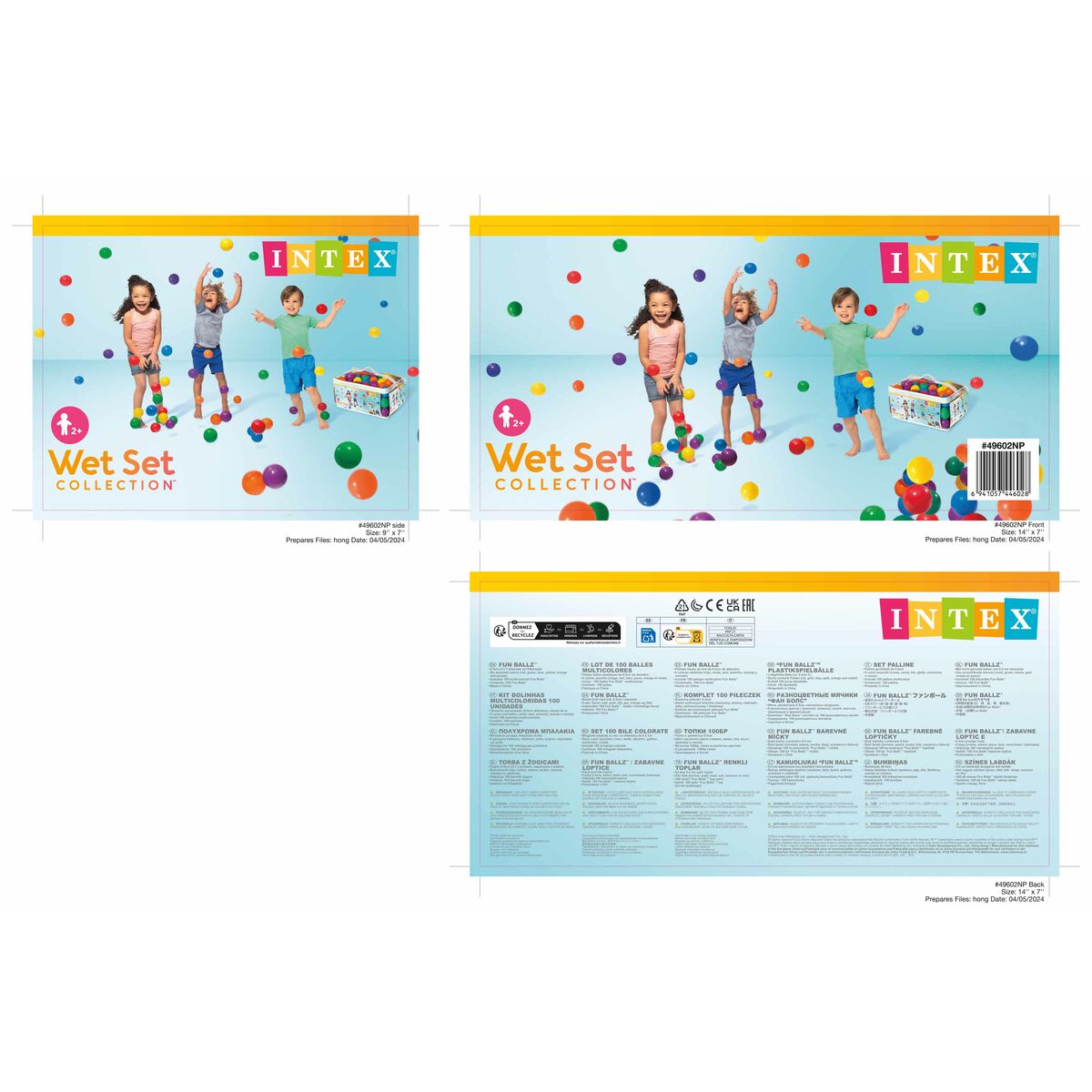 Balls Intex FUN BALLZ 100 Pieces 6,5 x 6,5 x 6,5 cm (6 Units)