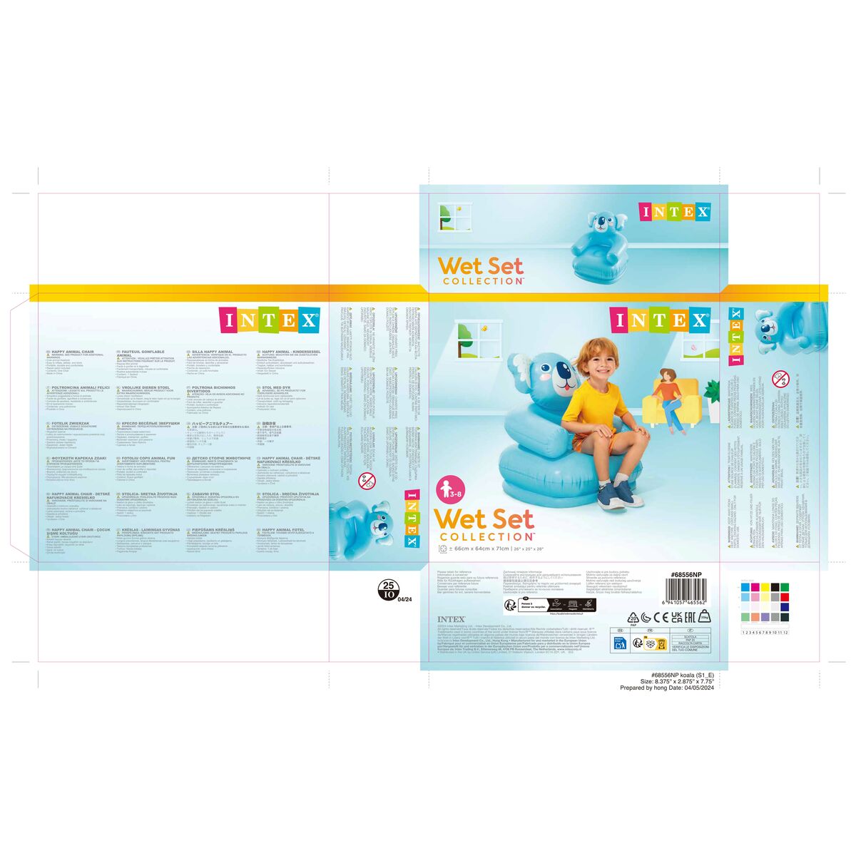 Inflatable Armchair Intex HAPPY ANIMAL 66 x 79 x 64 cm