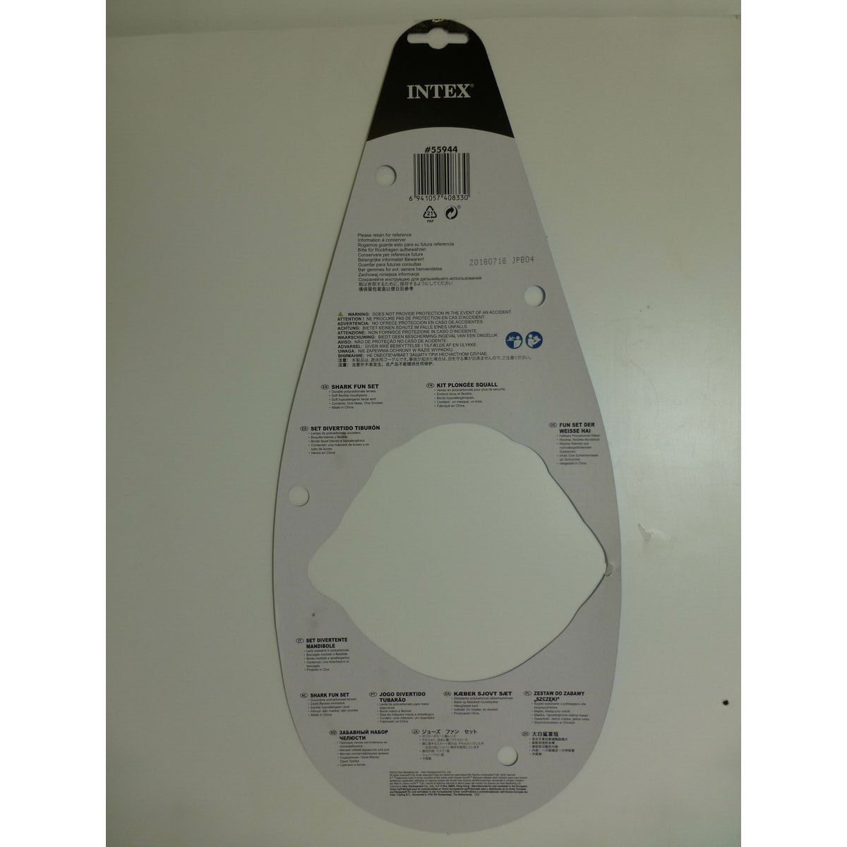 Snorkel Goggles and Tube for Children Intex Shark (6 Units)