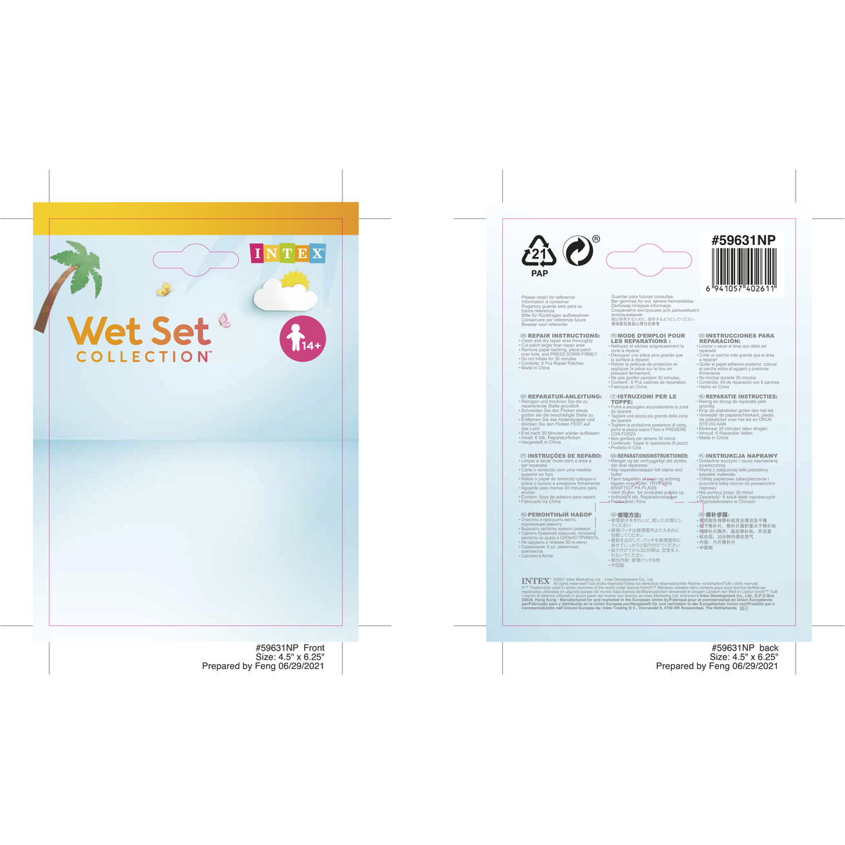 Repair kit Intex Inflatable 7 x 0,5 x 7 cm (36 Units)