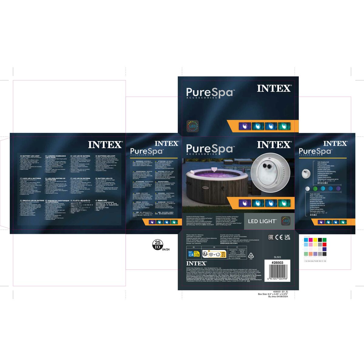 Pool light Intex 28503 12 x 12 x 6,5 cm Multicolour (8 Units)