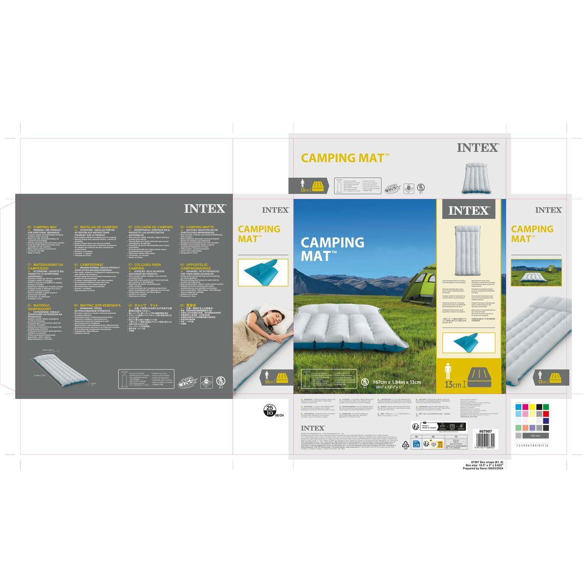 Air Bed Intex 67 x 17 x 184 cm (6 Units)