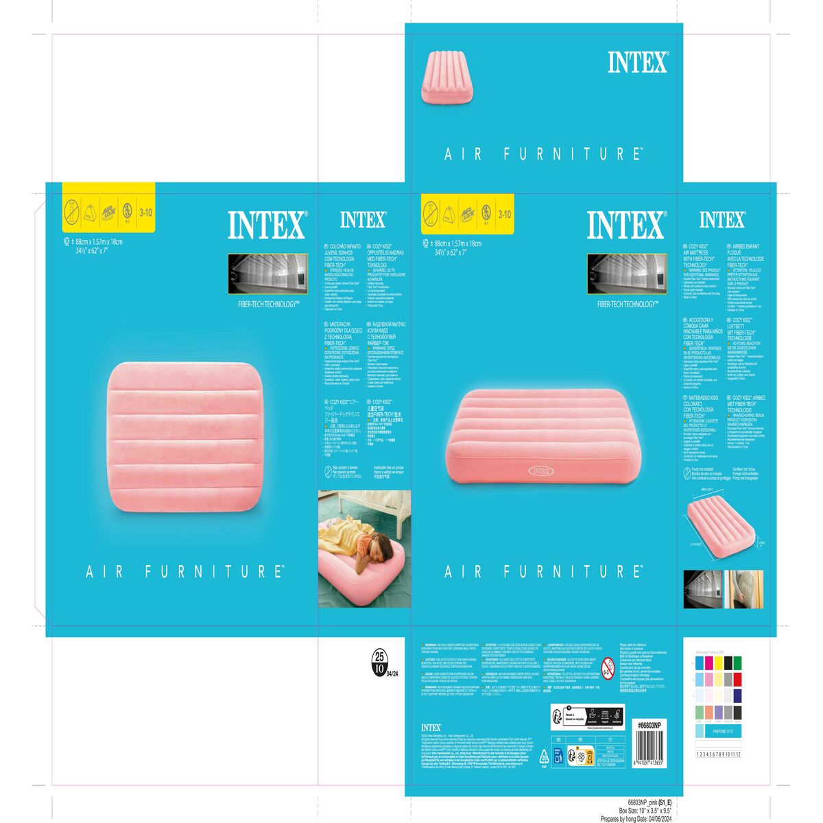 Air Bed Intex COZY KIDZ Children’s 88 x 18 x 157 cm (6 Units)