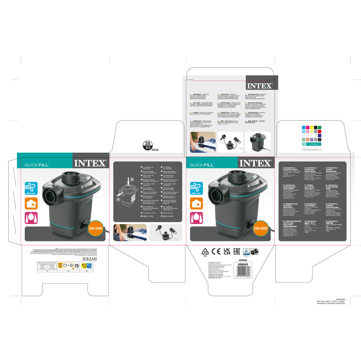 Electric Air Pump Intex Quick Fill Investable 220-240 V (6 Units)