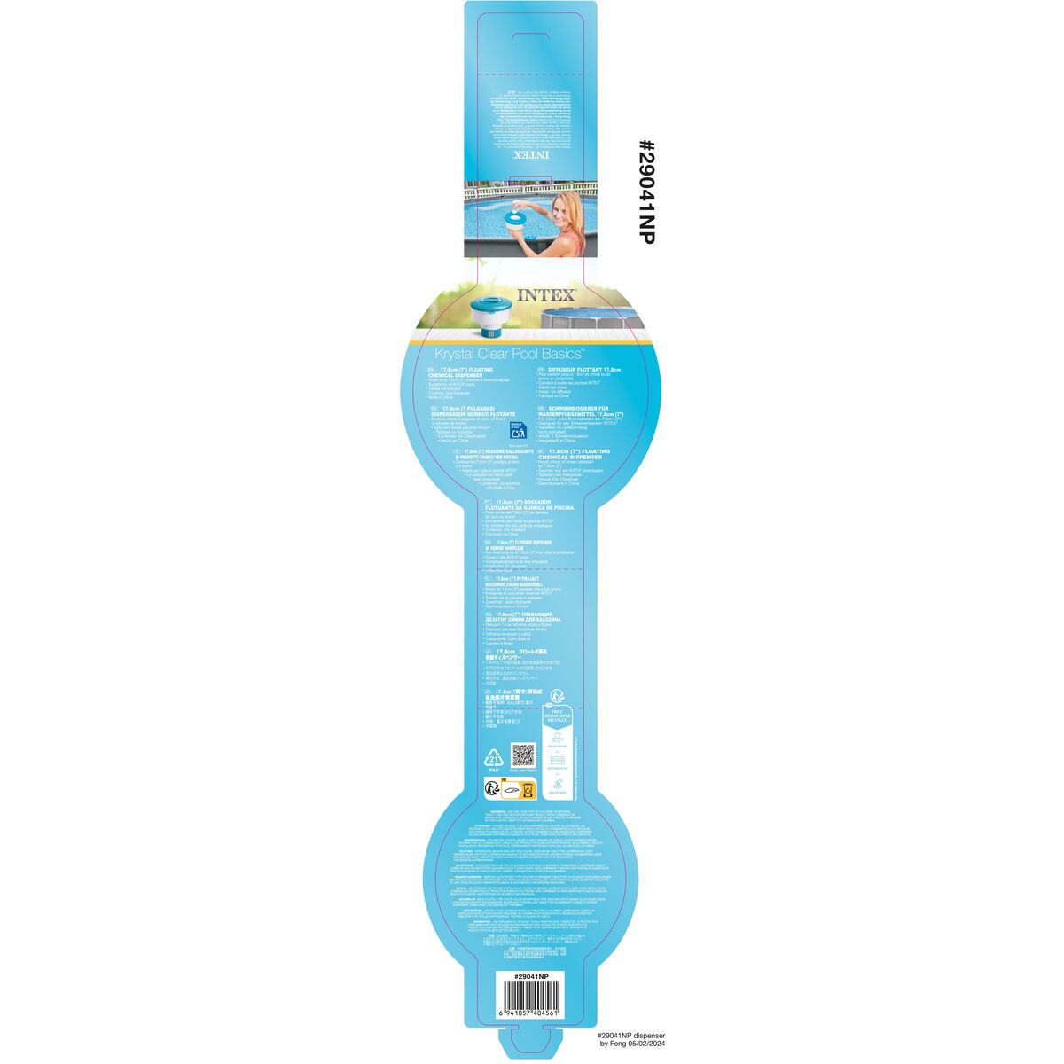 Chlorine Dispenser Intex Pool 12 Units 17,8 x 17,8 cm