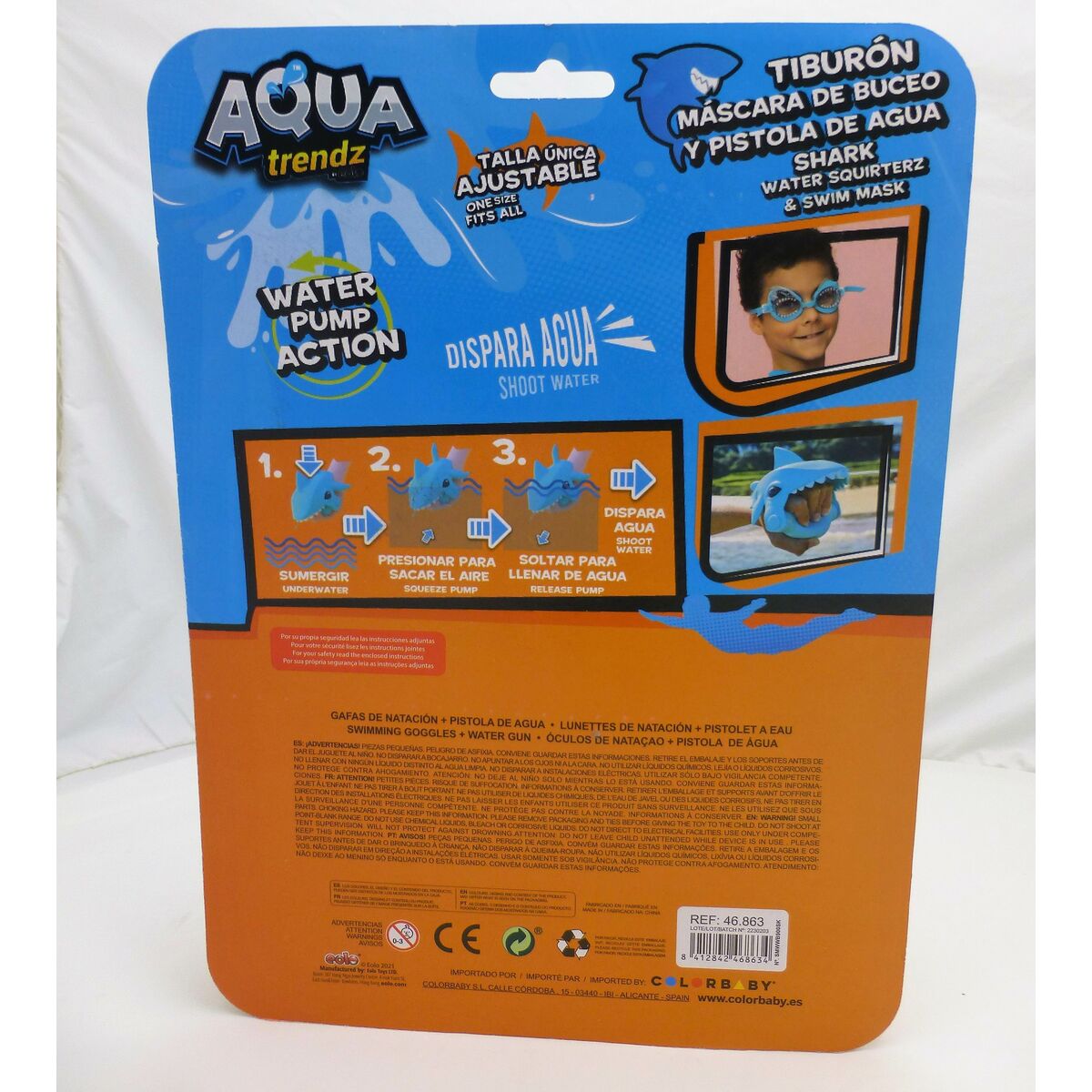 Water Pistol Eolo Shark 13,5 x 5,5 x 3 cm (6 Units)