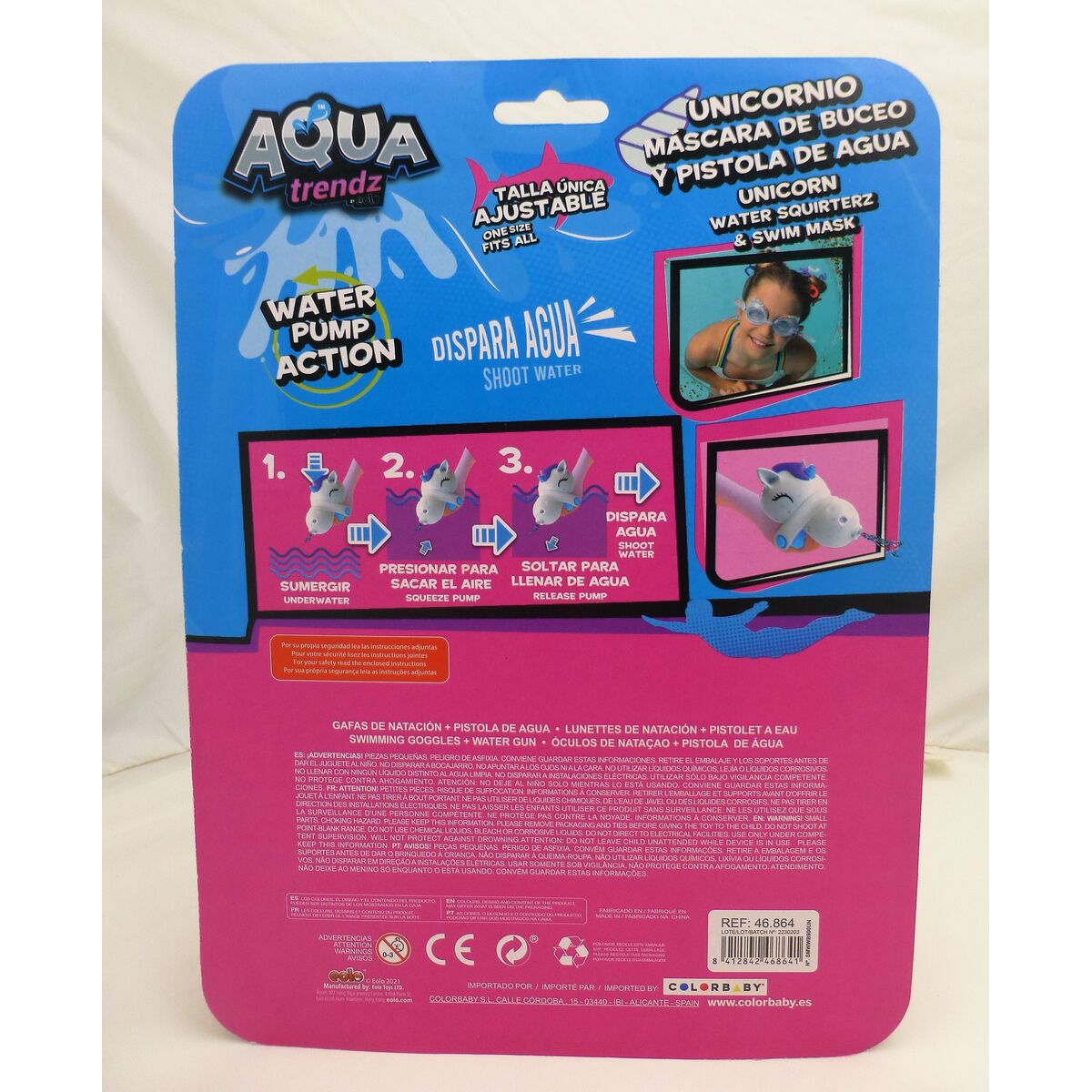 Water Pistol Eolo Unicorn 14 x 6 x 3 cm (6 Units)