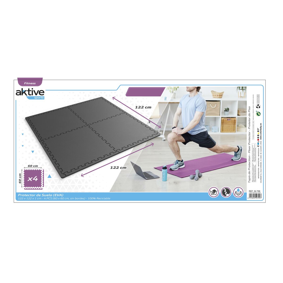 Tatami floor Aktive Dark grey (4 Units)