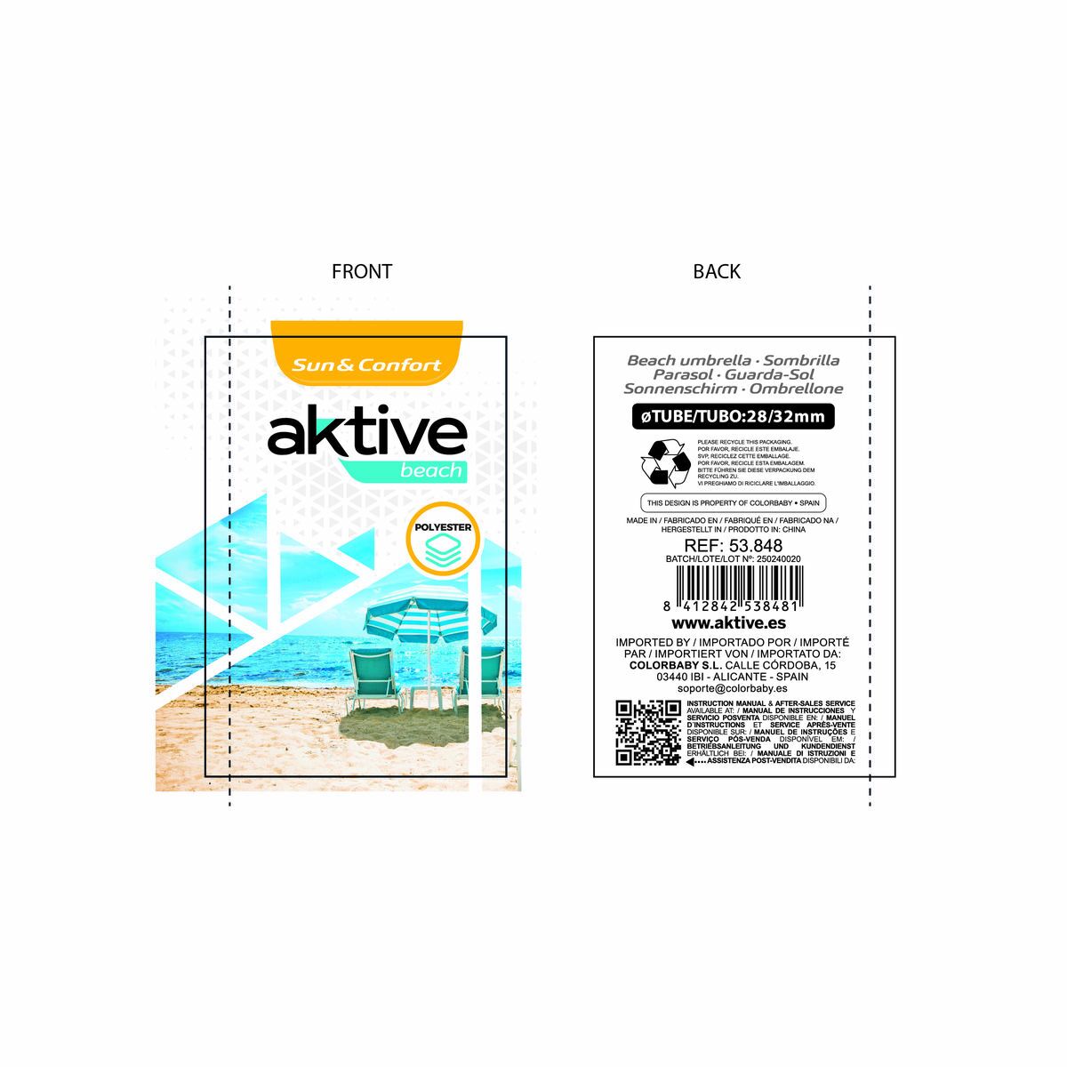 Umbrella Aktive Blue 280 x 260 x 280 cm 280 x 240 x 280 cm (4 Units)