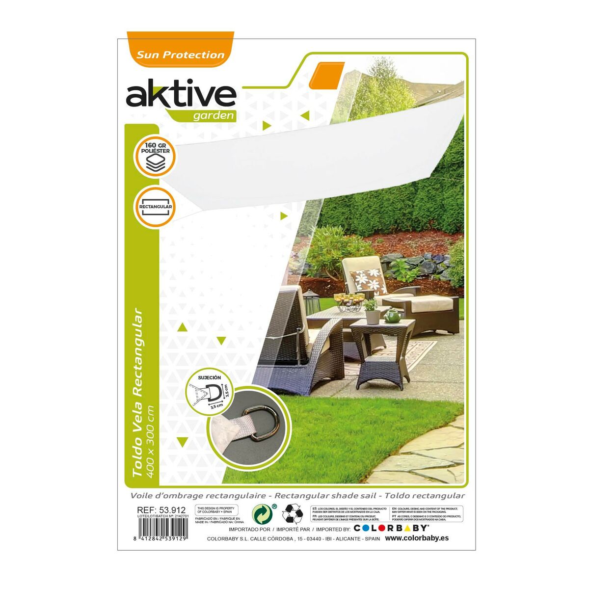 Shade Sails Aktive Triangular White 300 x 0,5 x 400 cm (4 Units)