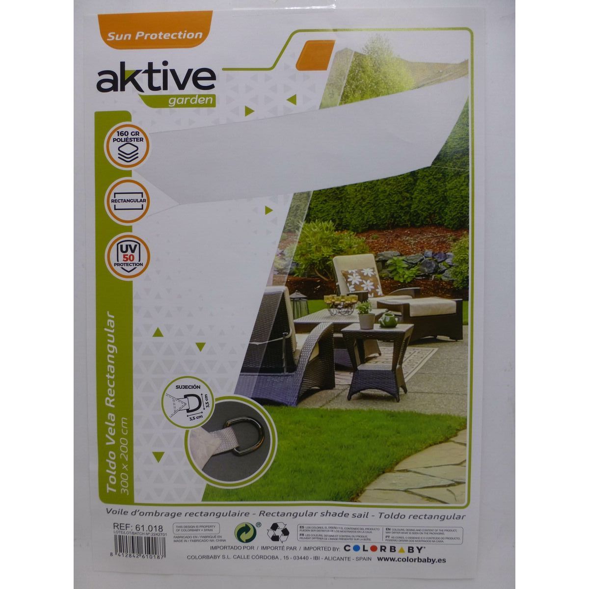 Shade Sails Aktive Triangular White 200 x 0,5 x 300 cm (4 Units)