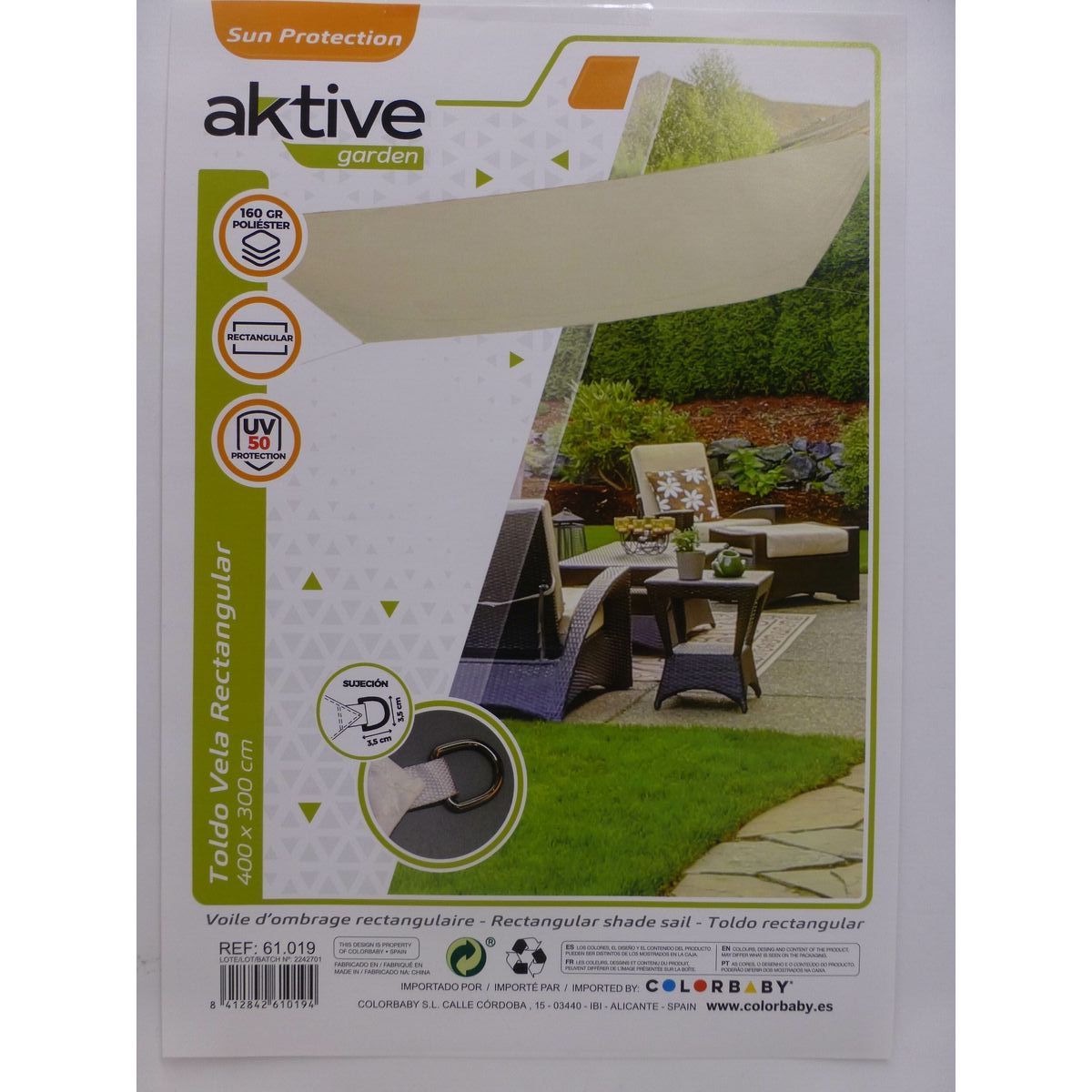 Shade Sails Aktive Triangular Cream 300 x 400 cm (4 Units)