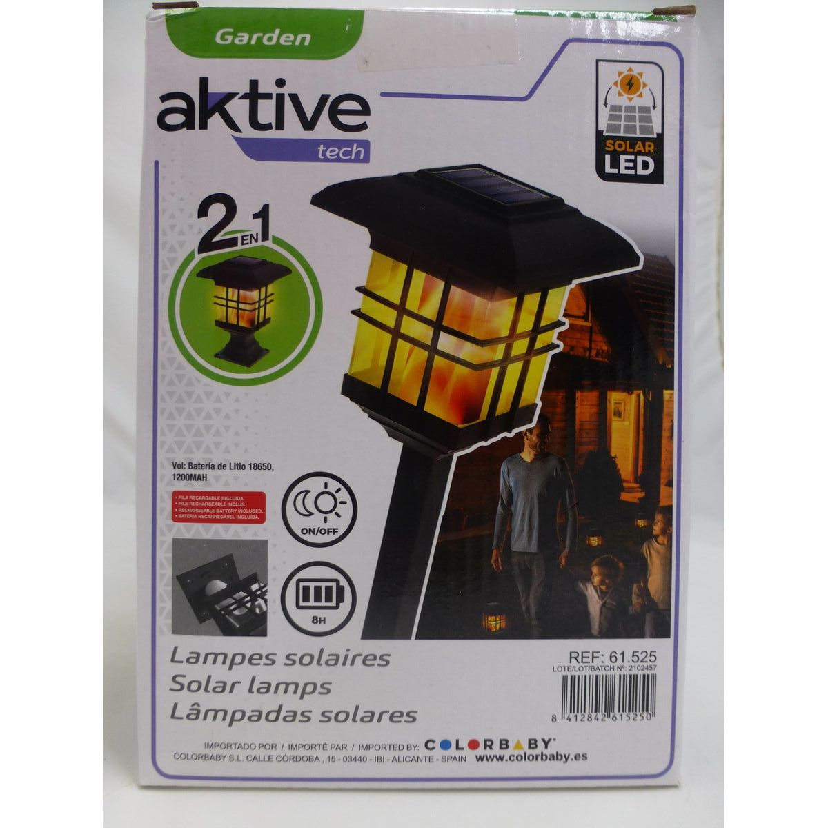 Set of solar garden lights Aktive Plastic 13,5 x 46 x 13,5 cm (4 Units)