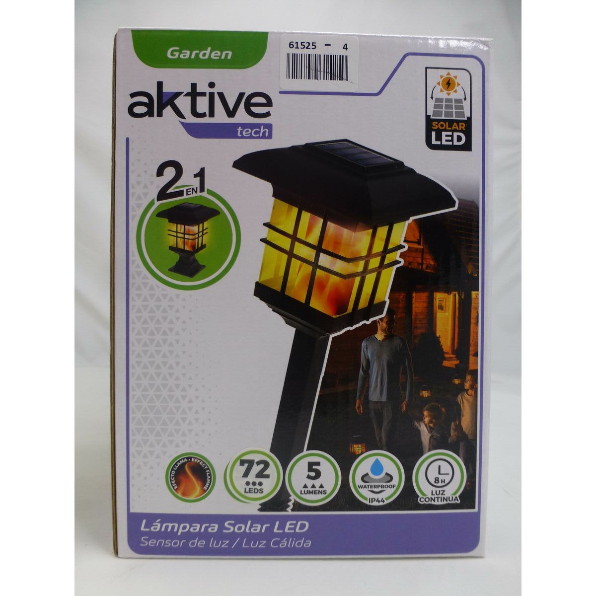 Set of solar garden lights Aktive Plastic 13,5 x 46 x 13,5 cm (4 Units)