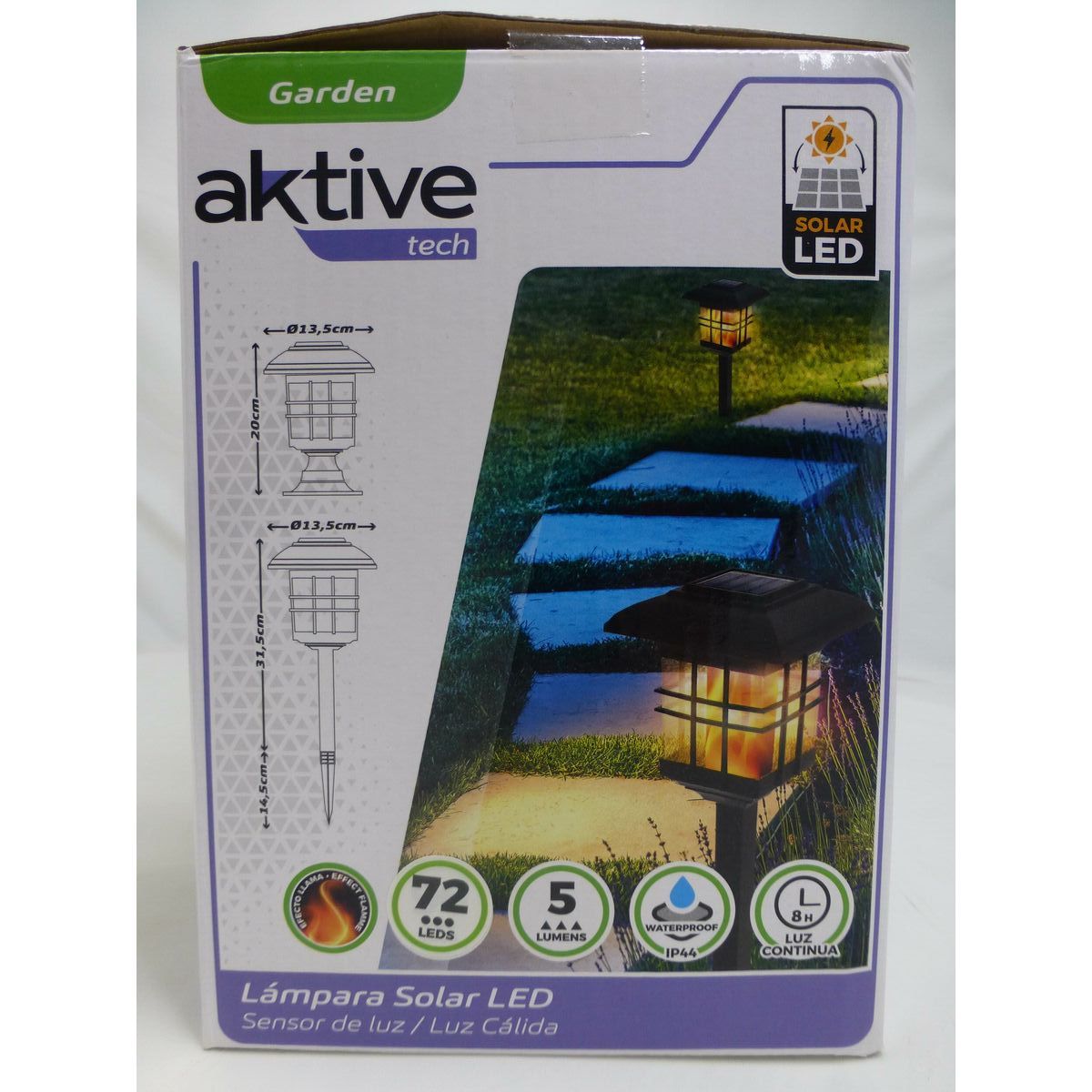 Set of solar garden lights Aktive Plastic 13,5 x 46 x 13,5 cm (4 Units)