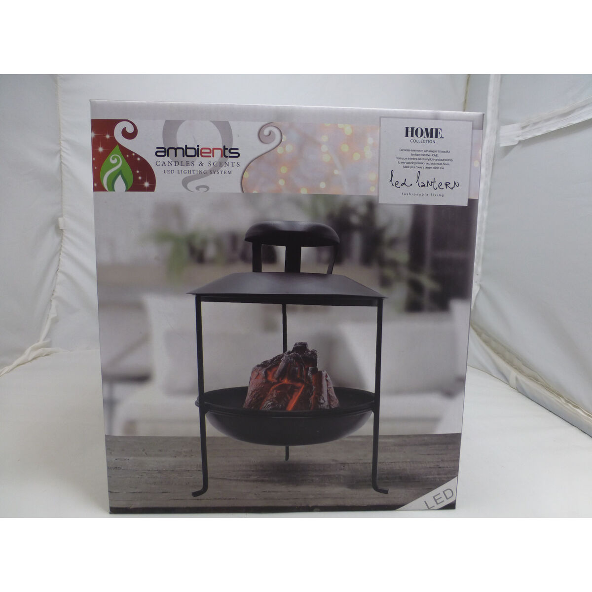 Brazier Ambients LED Light Charcoal Ornamental 22 x 30 x 22 cm (2 Units)